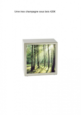 Urne inox champagne sous bois