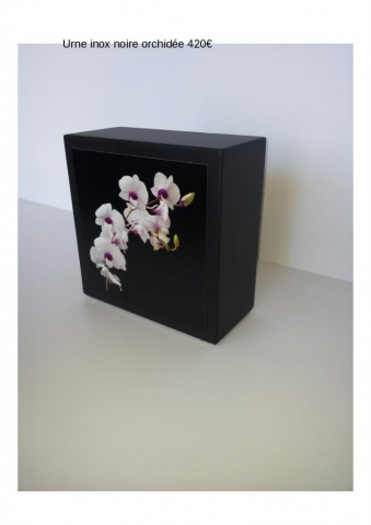 Urne inox noire orchidée