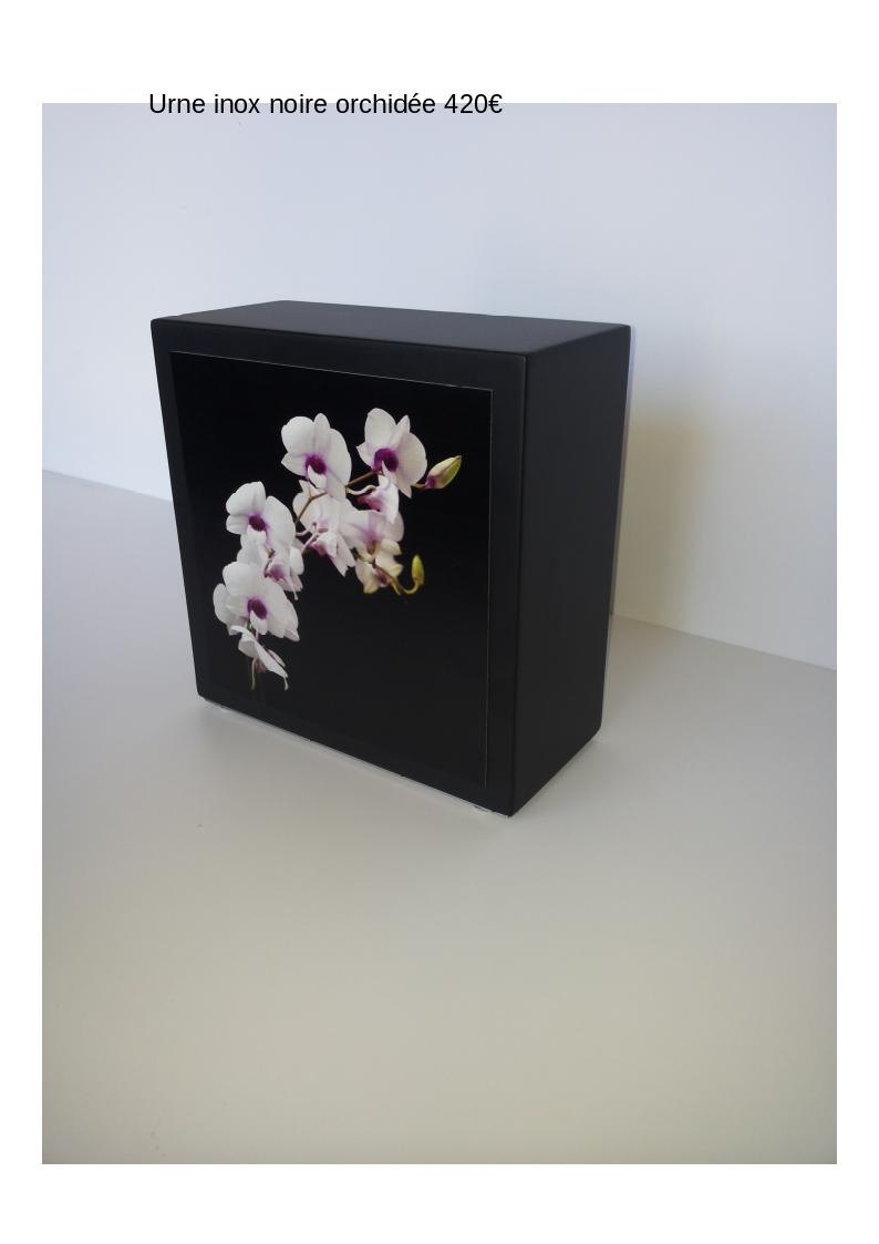 Urne inox noire orchidée