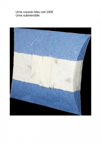 Urne coussin bleu ciel