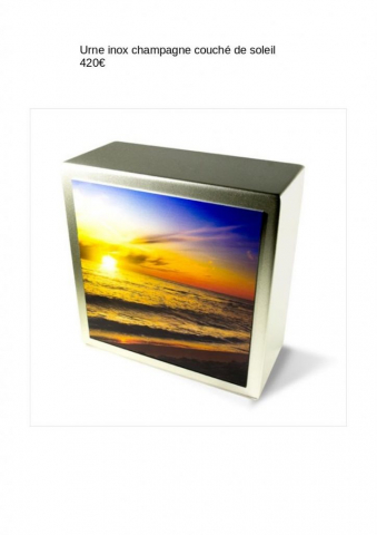 Urne inox champ couche de soleil