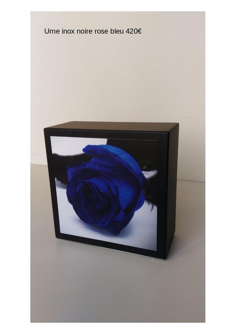 Urne inox noire rose bleue